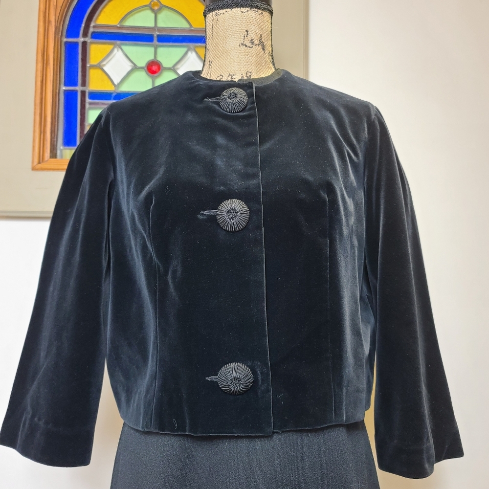 1950s - 1960s Cotton Velvet Crop Party Jacket made in Canada